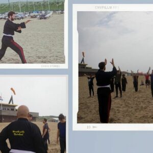 Pencak Silat on the beach with INYS