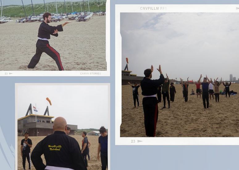 Pencak Silat on the beach with INYS